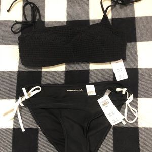 Ruched top and tie bottom Abercrombie swim
